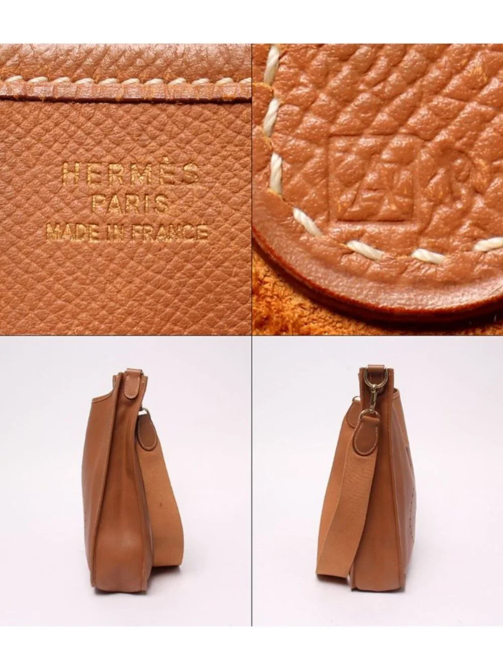 Hermes Shoulder Bag Crossbody Gold Evelyne I GM